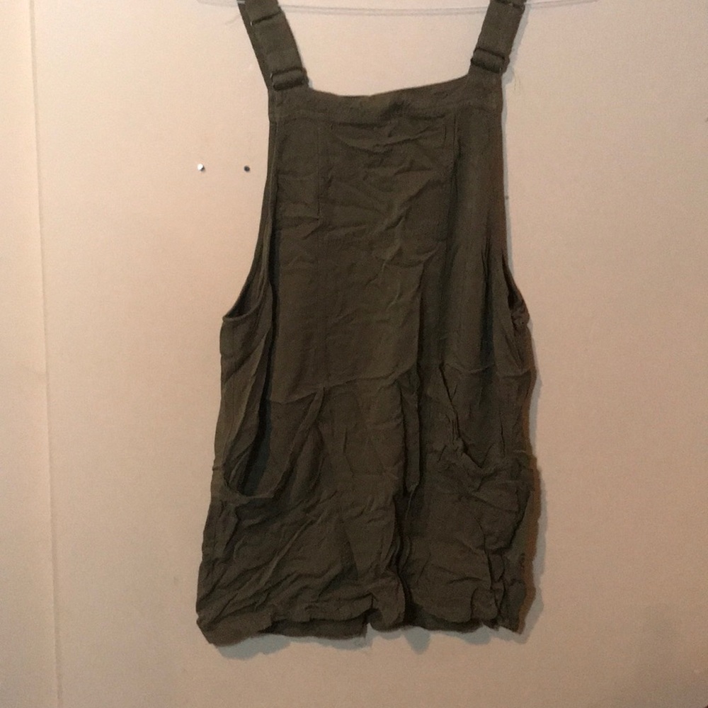 Olive Green Overall Dress